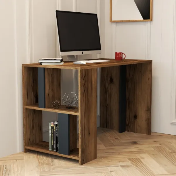 Písací stôl Lima - Walnut, Anthracite