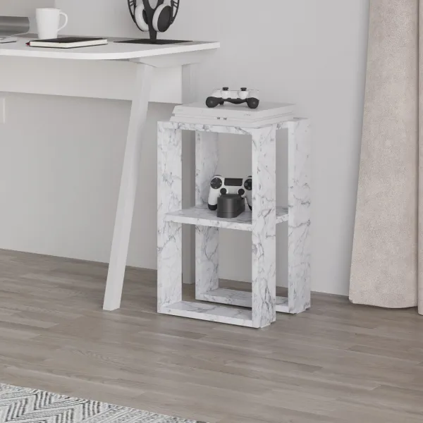 Nočný stolík Lonie - Carrara Marble