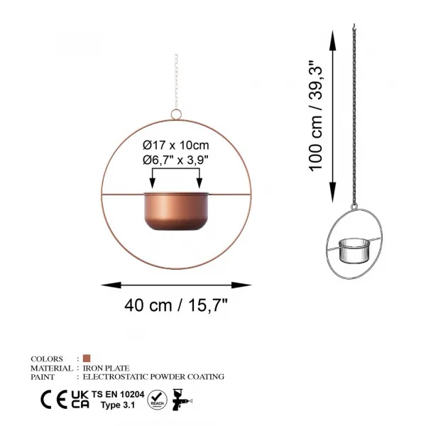 Dekoratívny kvetináč Payanda - Copper