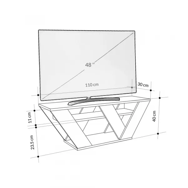 TV stolík Pipralla - Carrara Marble