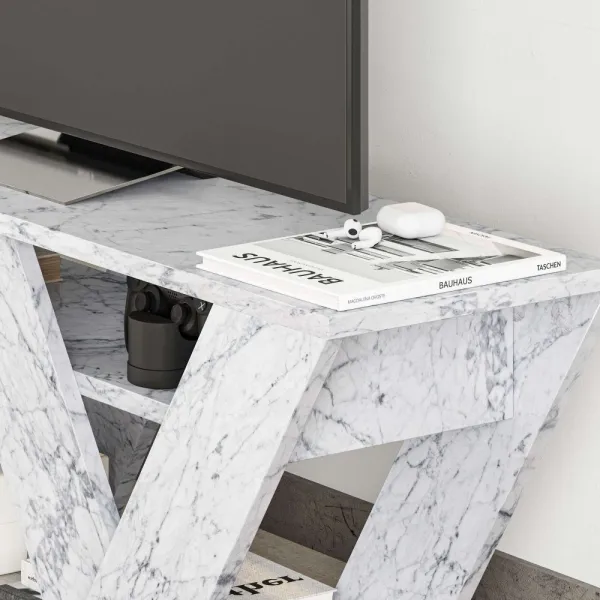 TV stolík Pipralla - Carrara Marble
