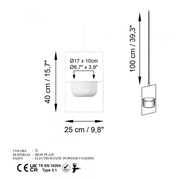 Dekoratívny kvetináč Parapet - White