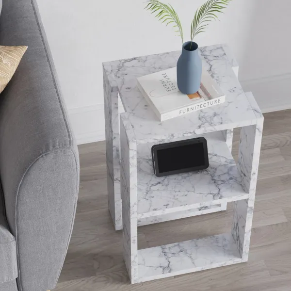 Nočný stolík Lonie - Carrara Marble