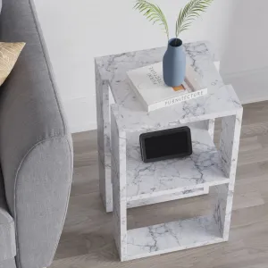 Nočný stolík Lonie - Carrara Marble