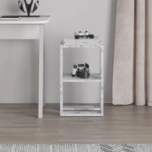 Nočný stolík Lonie - Carrara Marble