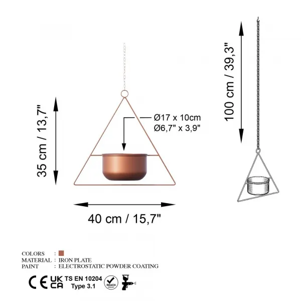 Dekoratívny kvetináč Harpusta - Copper