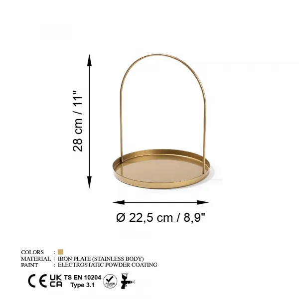 Dekoratívny kovový doplnok Kos-B - Gold