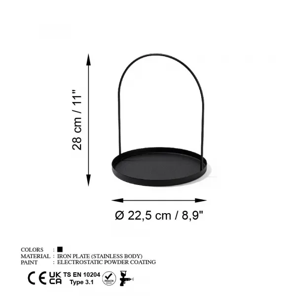 Dekoratívny kovový doplnok Kos - Black