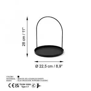 Dekoratívny kovový doplnok Kos - Black