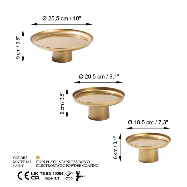 Dekoratívny kovový doplnok Nısıros-B - Gold