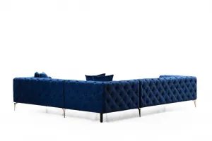 Rohová sedacia súprava / Rohová pohovka Como Right - Navy Blue