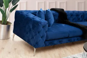 Rohová sedacia súprava / Rohová pohovka Como Left - Navy Blue