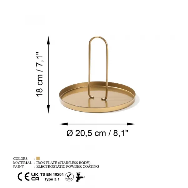 Dekoratívny kovový doplnok Sımı-B - Gold