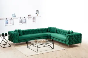 Rohová sedacia súprava / Rohová pohovka Como Right - Green