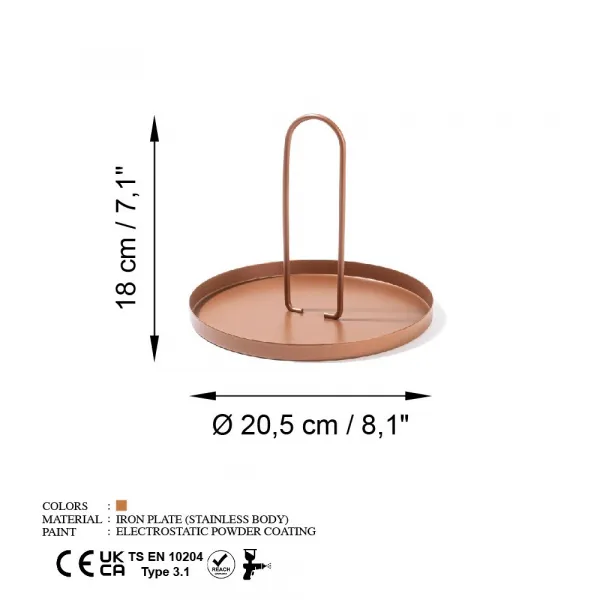 Dekoratívny kovový doplnok Sımı-A - Copper