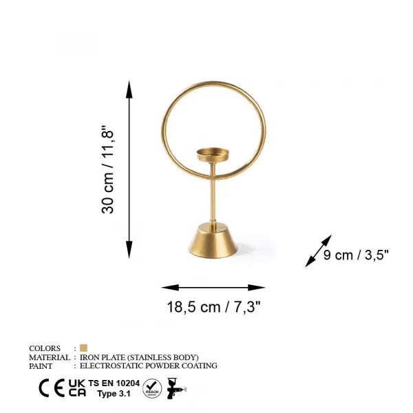 Dekoratívny kovový doplnok Caıros-B - Gold