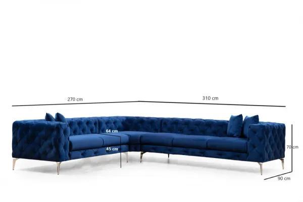Rohová sedacia súprava / Rohová pohovka Como Left - Navy Blue