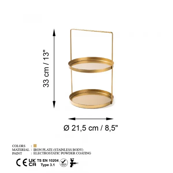 Dekoratívny kovový doplnok Tılos-B - Gold