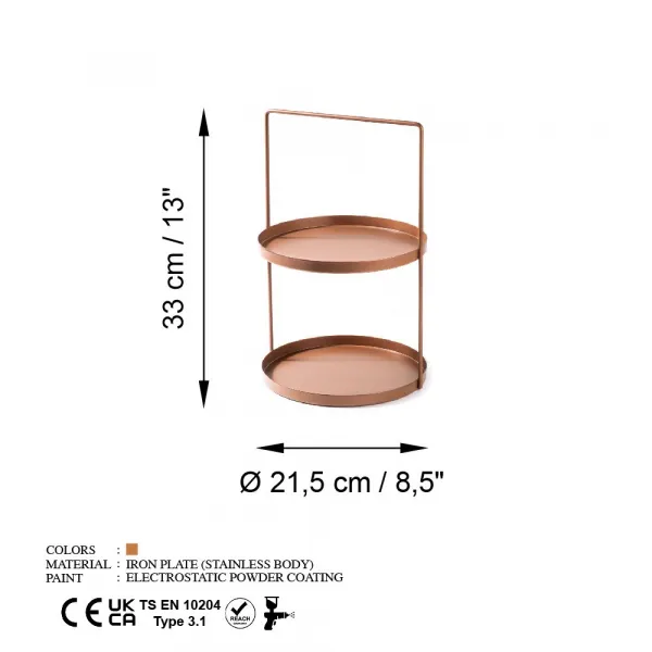 Dekoratívny kovový doplnok Tılos-A - Copper