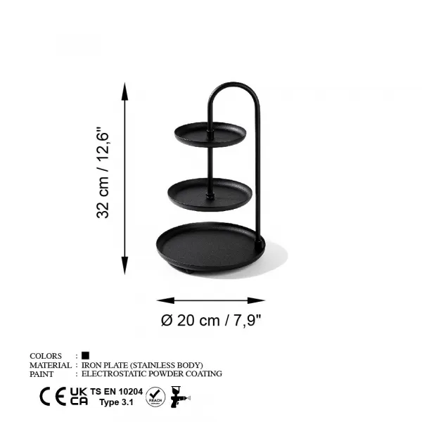 Dekoratívny kovový doplnok Kalkı - Black