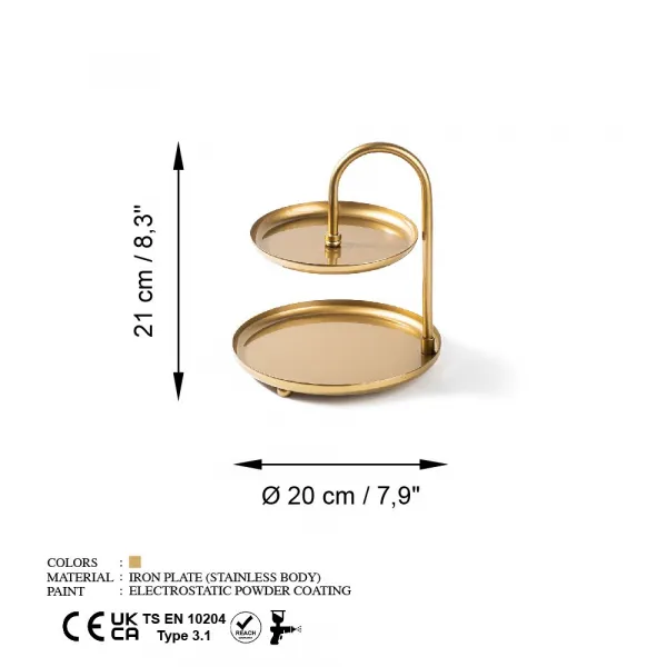Dekoratívny kovový doplnok Kormen-B - Gold