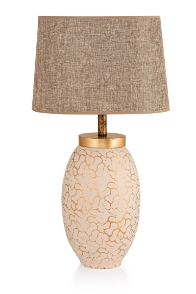 Opviq Stolní lampa Fary krémová/zlatá
