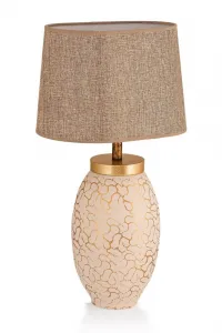 Opviq Stolní lampa Fary krémová/zlatá