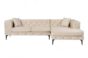 Rohová sedacia súprava / Rohová pohovka Como Eco Right - Beige, Black