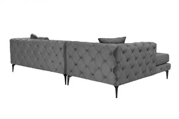 Rohová sedacia súprava / Rohová pohovka Como Eco Left - Anthracite, Black