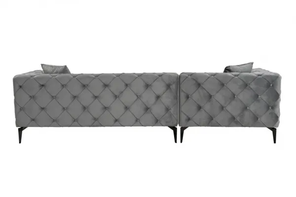 Rohová sedacia súprava / Rohová pohovka Como Eco Left - Anthracite, Black