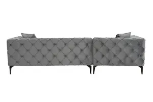 Rohová sedacia súprava / Rohová pohovka Como Eco Left - Anthracite, Black
