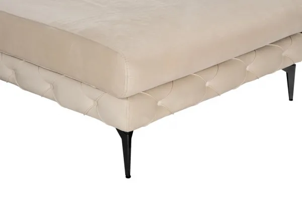 Rohová sedacia súprava / Rohová pohovka Como Eco Left - Beige, Black