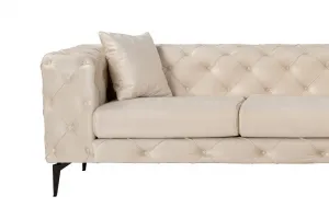 Rohová sedacia súprava / Rohová pohovka Como Eco Right - Beige, Black