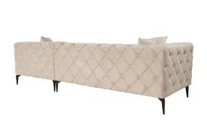 Rohová sedacia súprava / Rohová pohovka Como Eco Left - Beige, Black