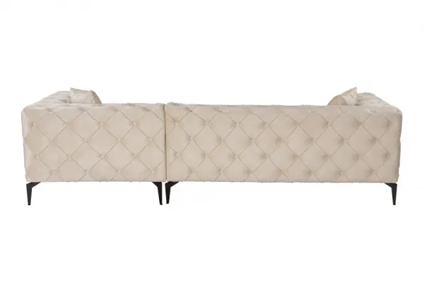 Rohová sedacia súprava / Rohová pohovka Como Eco Right - Beige, Black