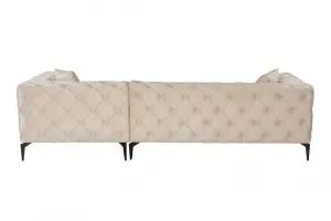 Rohová sedacia súprava / Rohová pohovka Como Eco Right - Beige, Black