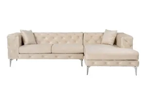 Rohová sedacia súprava / Rohová pohovka Como Eco Right - Beige