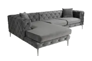 Rohová sedacia súprava / Rohová pohovka Como Eco Left - Anthracite