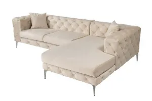 Rohová sedacia súprava / Rohová pohovka Como Eco Right - Beige