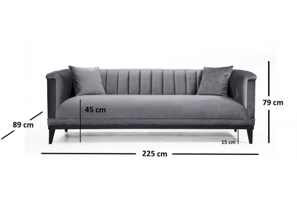 Trojmiestna pohovka Trendy - Dark Grey
