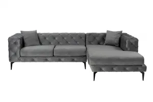 Rohová sedacia súprava / Rohová pohovka Como Eco Right - Anthracite, Black