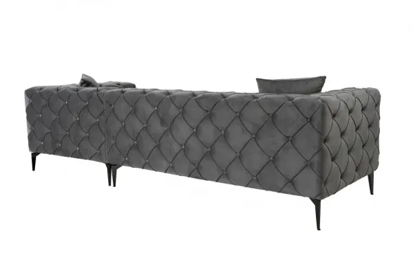 Rohová sedacia súprava / Rohová pohovka Como Eco Right - Anthracite, Black