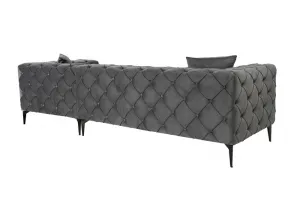 Rohová sedacia súprava / Rohová pohovka Como Eco Right - Anthracite, Black