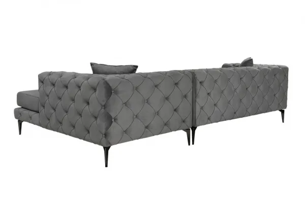 Rohová sedacia súprava / Rohová pohovka Como Eco Right - Anthracite, Black