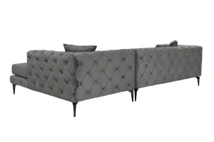 Rohová sedacia súprava / Rohová pohovka Como Eco Right - Anthracite, Black