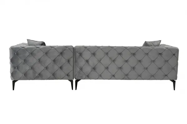 Rohová sedacia súprava / Rohová pohovka Como Eco Right - Anthracite, Black