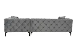 Rohová sedacia súprava / Rohová pohovka Como Eco Right - Anthracite, Black