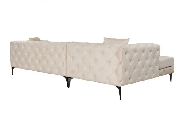 Rohová sedacia súprava / Rohová pohovka Como Eco Left - Beige, Black