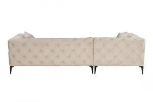 Rohová sedacia súprava / Rohová pohovka Como Eco Left - Beige, Black