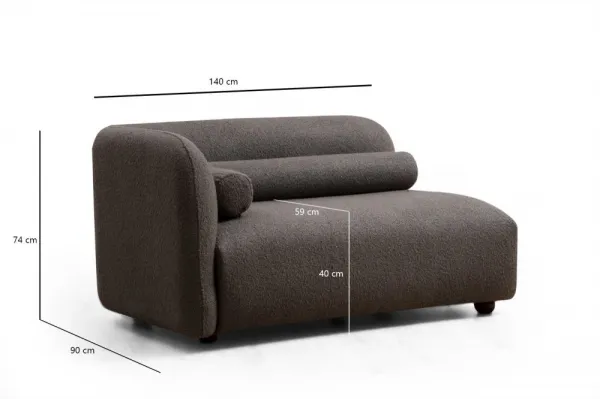 Trojmiestna pohovka Victoria Grey Bouclette